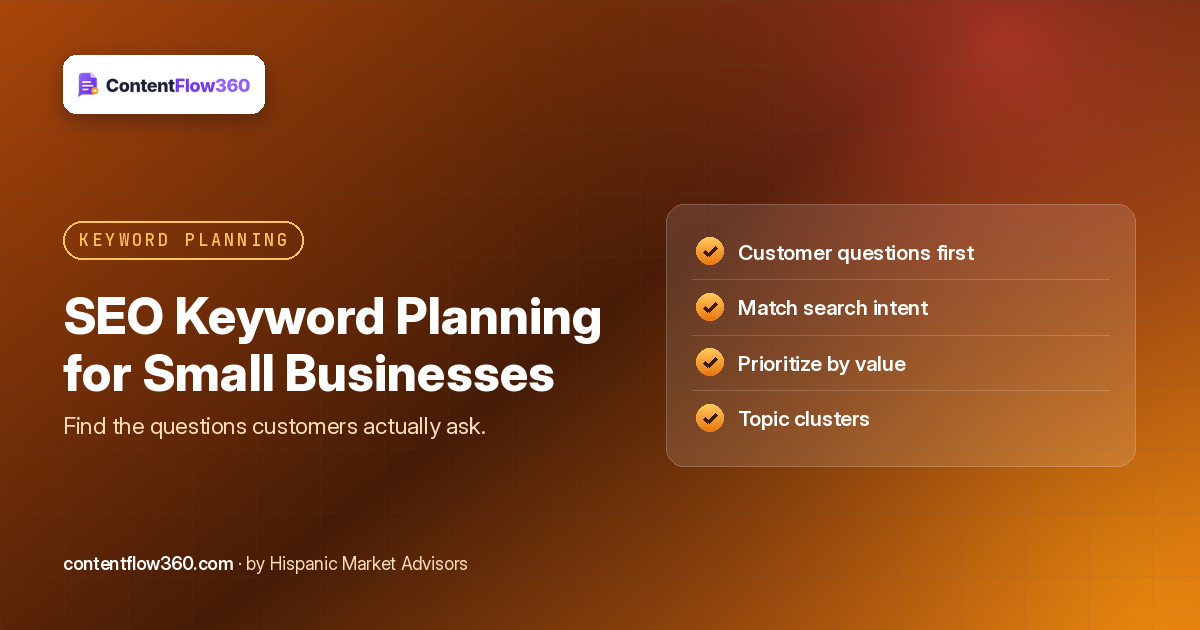SEO Keyword Planning for Small Businesses: Turn Customer Questions Into a Content Plan